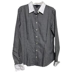 Brooks‎ Brothers 346 Long Sleeve Button Front Gingham Print Top Sz 6 (2591)